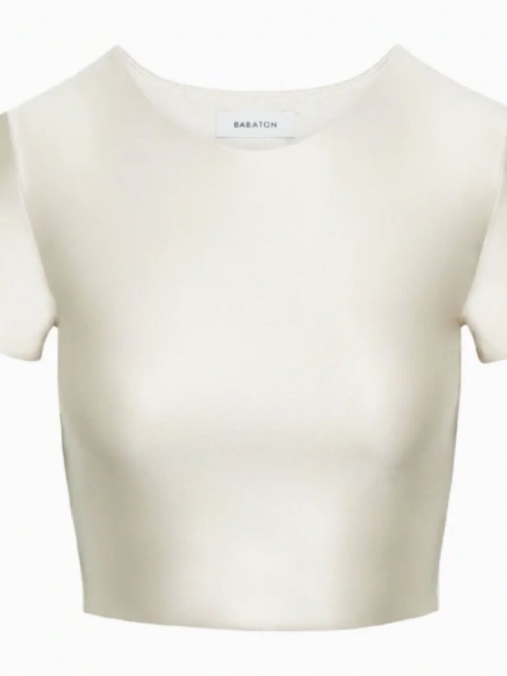 Aritzia Babaton Gold Metallic Satin Satinette Cropped Top Baby Doll Tee Small